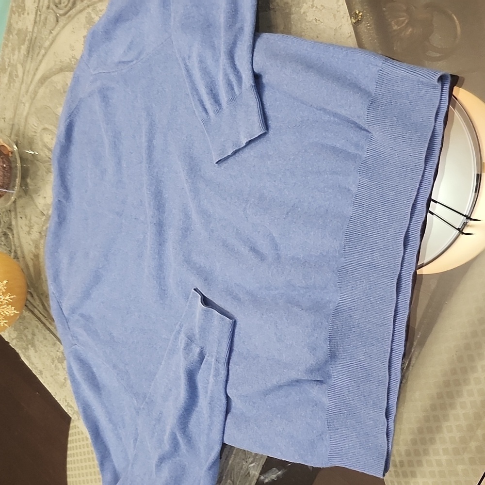 Ralph Lauren Blue V-Neck Sweater - Picture 6 of 11